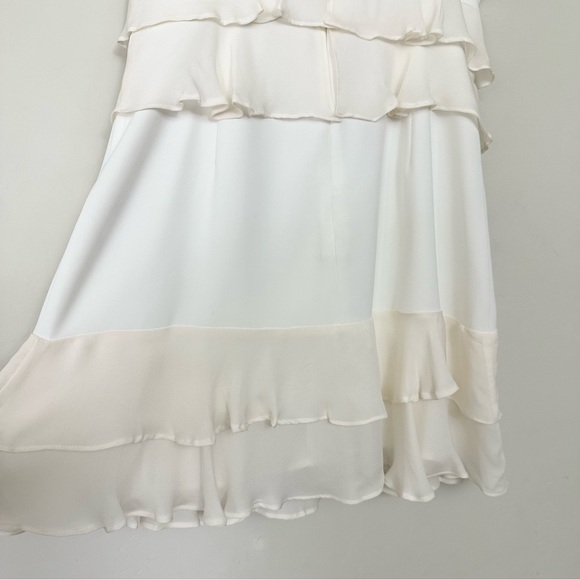 Parker Kristie Sleeveless Tiered Ruffle Mini Dress in White - Picture 8 of 11
